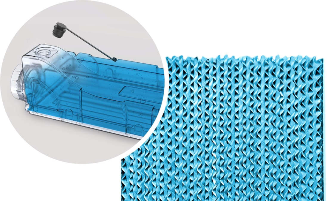 Oczyszczacz powietrza WEBBER AP9750 Skuteczne nawilżanie System Water Cluster wilgotność Zdrowe drogi oddechowe i dobry sen Filtr antybakteryjny i lampa UV-C 