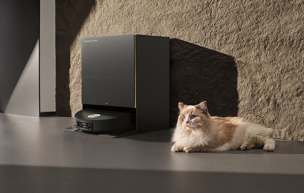 ROBOT SPRZĄTAJĄCY DREAME X60 Ultra Complete Czarny wygląd design tło wizualizacja Automatyzacja sprzątania