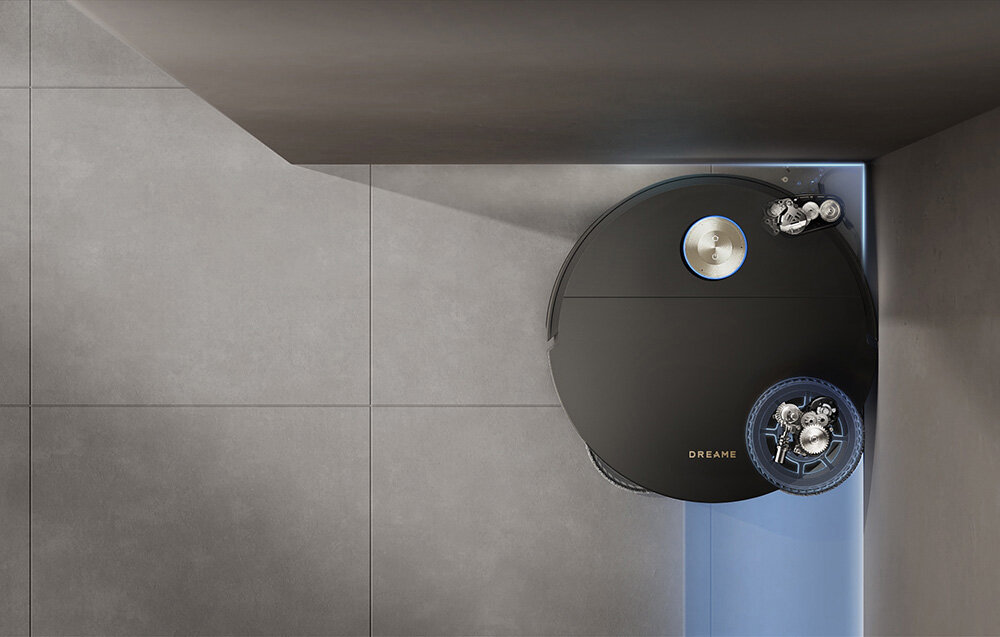 ROBOT SPRZĄTAJĄCY DREAME X60 Ultra Complete Czarny Dual Flex Arm i DreameGlide™ Wysuwana boczna szczotka i pady mopujące MopExtend™ RoboSwing  przy krawędziach mebli oraz narożniki temperatura prędkość nacisk automatycznie wychylają się w zakresie 10° (±5°) dostosowanie