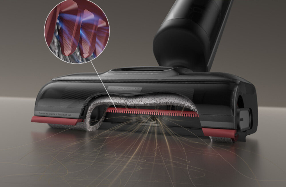 Odkurzacz DREAME H15 Pro Czarny  Bezproblemowe usuwanie włosów skrobak TangleCut™ rozcina splątane włosy