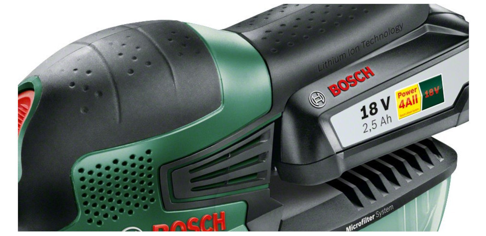 SZLIFIERKA UNIWERSALNA BOSCH PSM 18 LI wygoda w kazdej pozycji w pionie i w poziomie