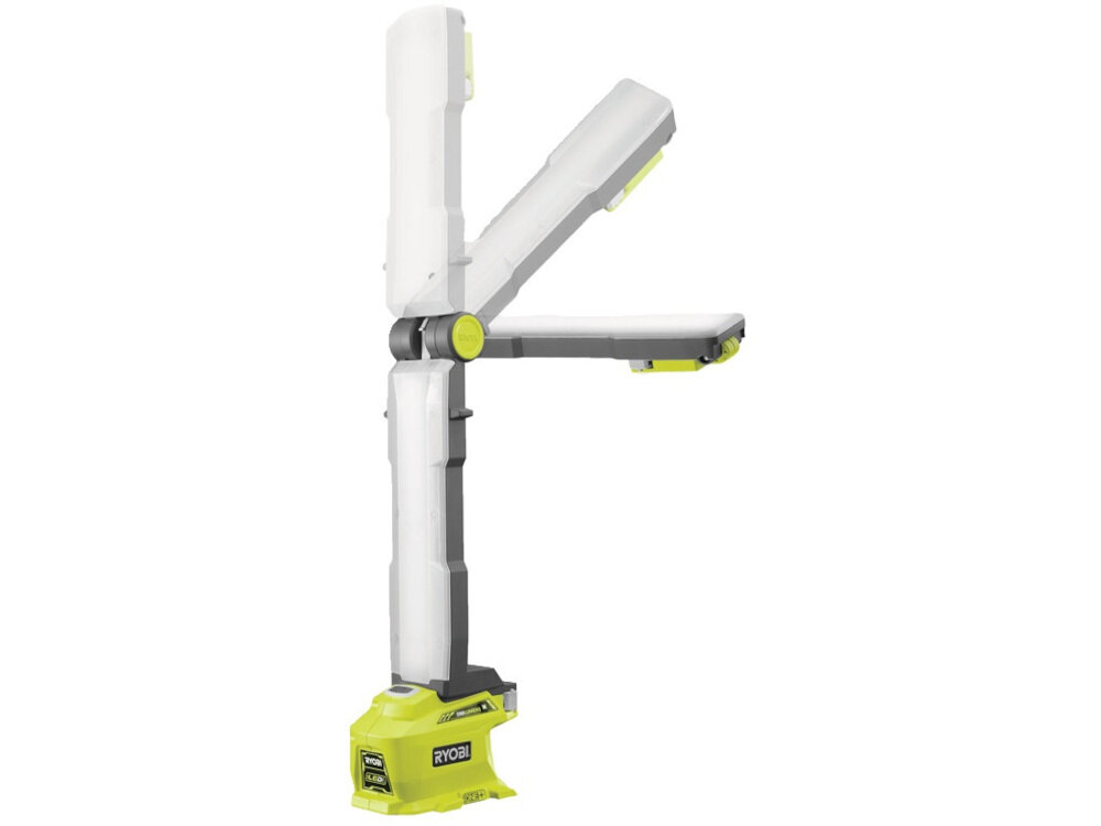Lampa warsztatowa RYOBI R18ALF-0 można ustawić w pionie zagiąć zawiesić długi czas pracy do 360 minut akumulator o napięciu 18 V ONE+ brak akumulatora w zestawie