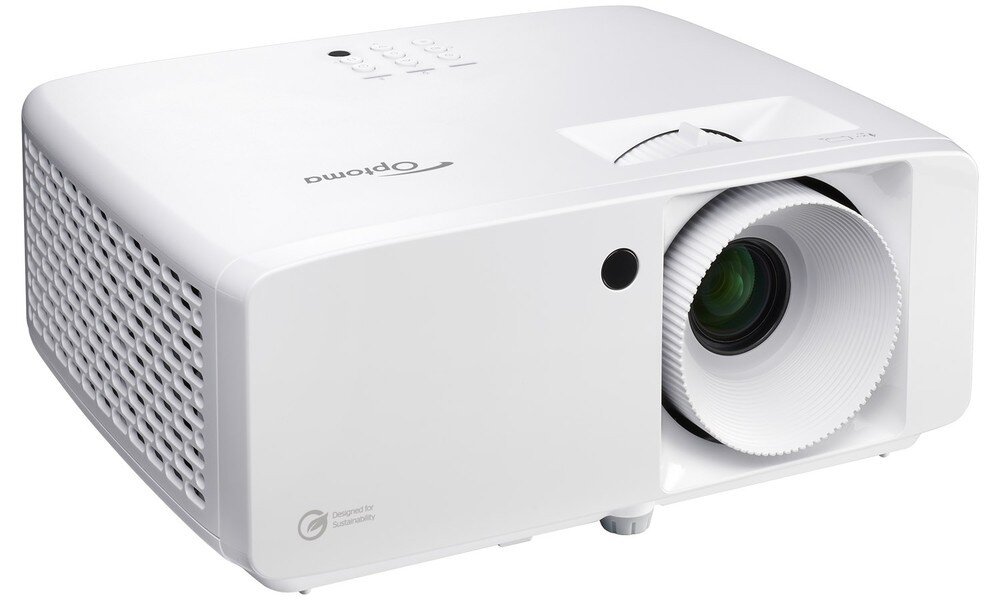 Projektor laserowy OPTOMA HZ151X, projekcja 360 stopni, niestandardowe instalacje, ekspozycje muzealne, multimedia, projektor na białym tle