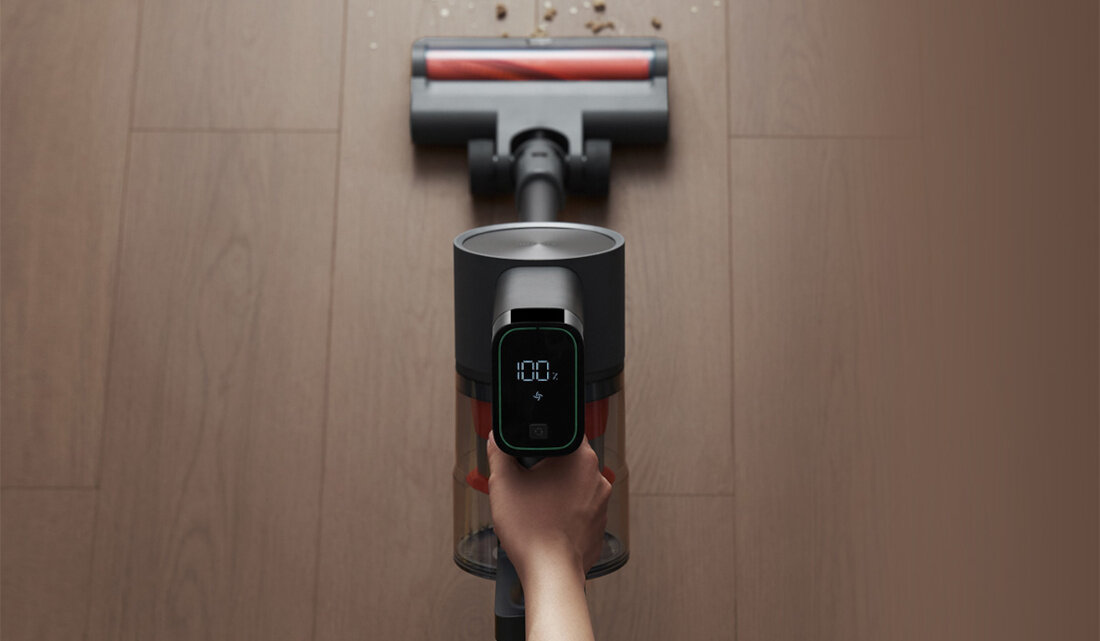 Odkurzacz XIAOMI Vacuum Cleaner G20 Max kontrola zasięg kolorowy wyświetlacz LED wysoka rozdzielczość łatwe monitorowanie kontrola proces czyszczenie ustawienia sprzątanie wygoda komfort użytkowanie