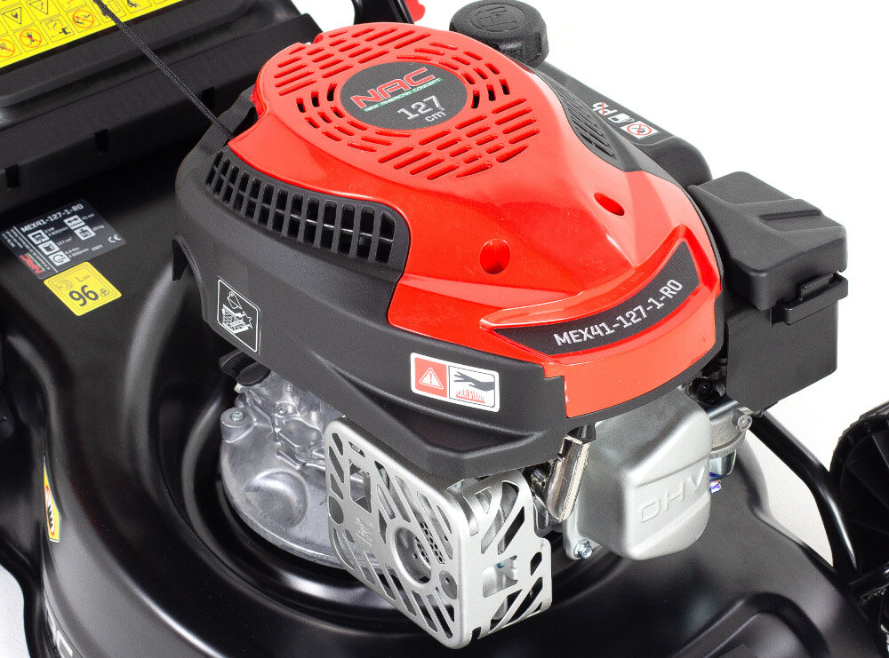 Kosiarka spalinowa NAC QUALITY MEX41-N127-1-RO silnik spalinowy czterosuwowy RATO RV125-S pojemnosc 127 cm3 moc nominalna 2 kW technologia OHV wysoka wydajnosc niskie spalanie
