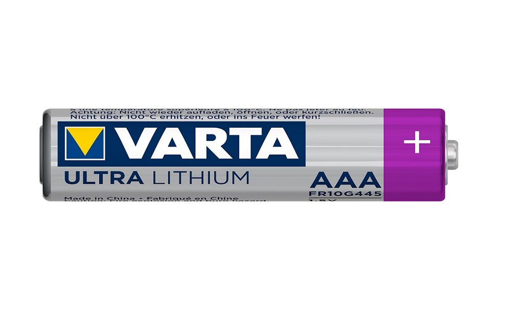 Baterie AAA LR03 VARTA Ultra Lithium odporność wytrzymałość