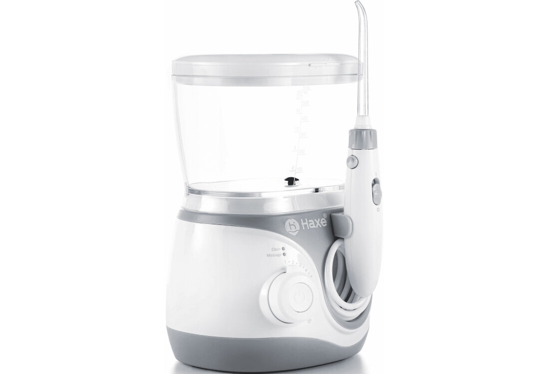 Irygator HAXE HX722 duży pojemnik na wodę pojemność cztery końcówki przechowywanie metrowy wąż swoboda ruch magnes