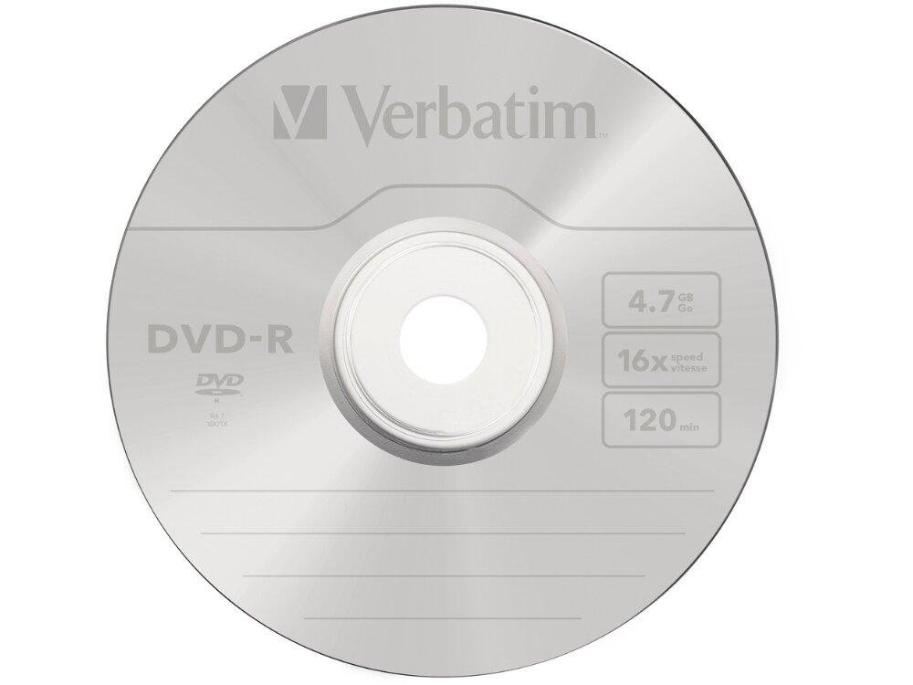 Płyta VERBATIM Matt Silver DVD-R, 4.7 GB, 16x (50 szt.)
                płyta w opakowaniu stabilność powtarzalność działania bezpieczne przechowywanie danych
