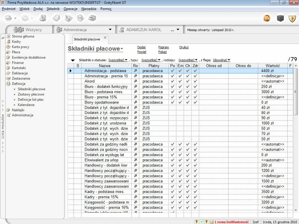 Program INSERT Gratyfikant GT - InsERT GT