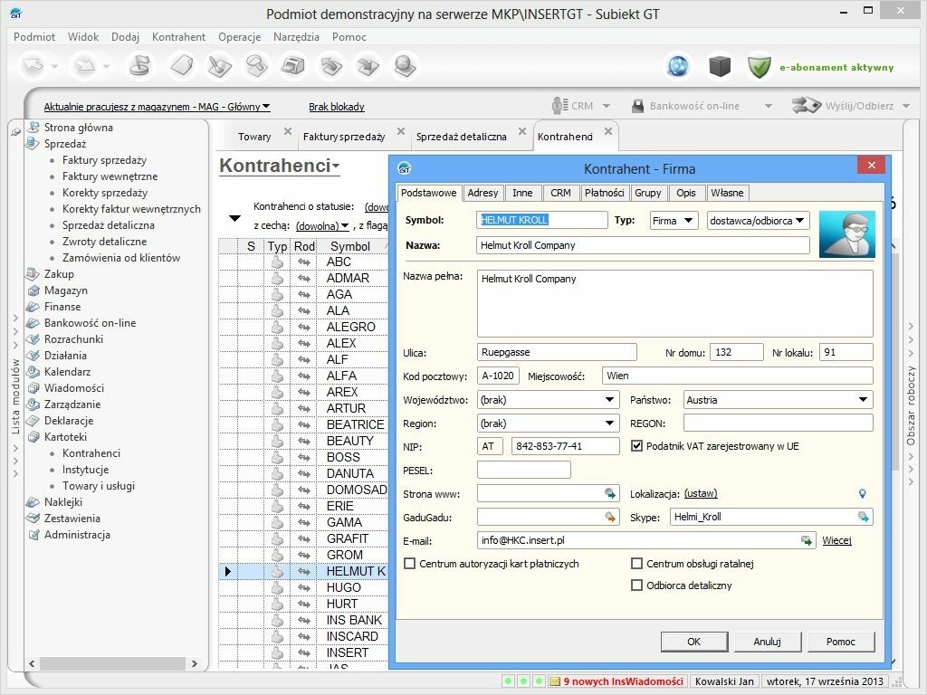 Program INSERT Subiekt GT - Funkcjonalny