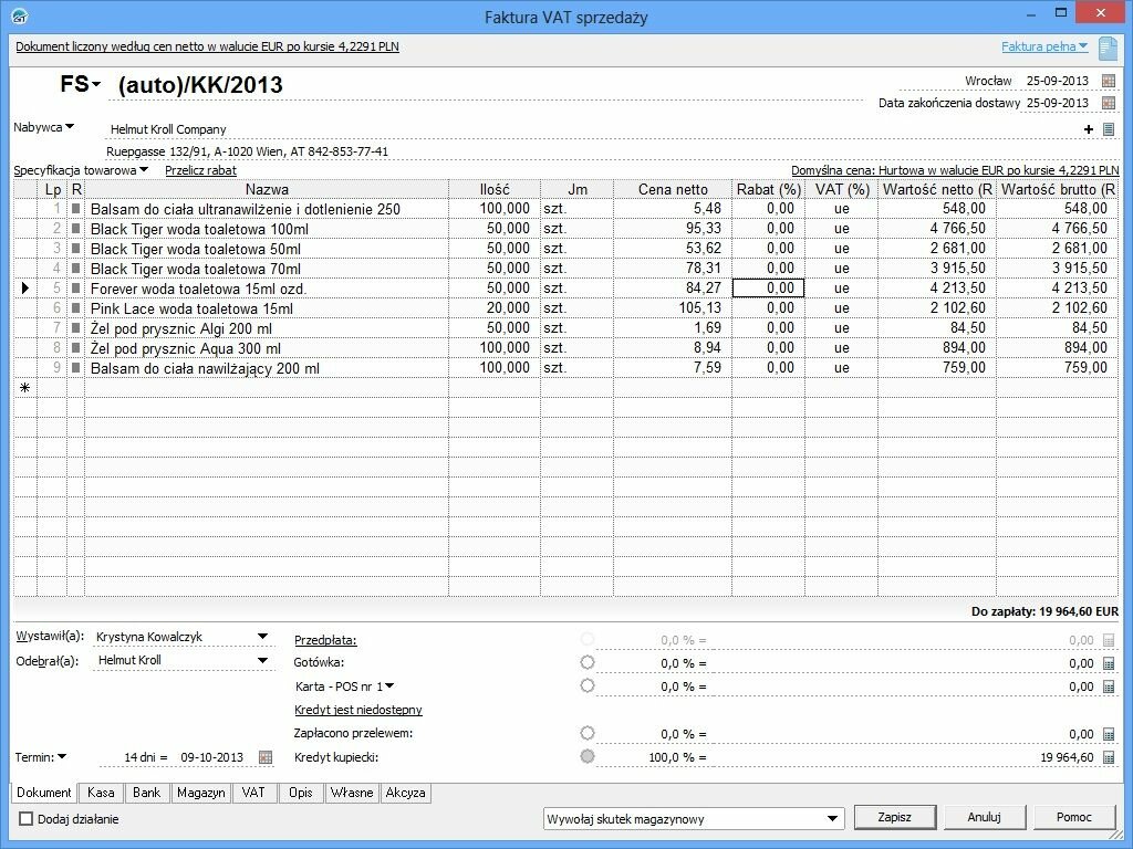 Program INSERT Subiekt GT - wszechstronność