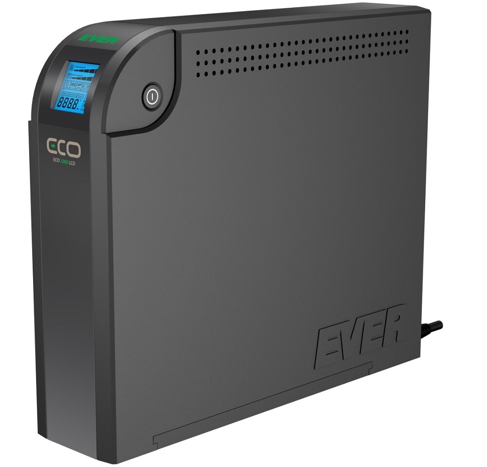 Zasilacz UPS EVER Eco 1000 LCD   - mobilnosc 