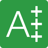 Zielona ikona z białą literą \'A\' i trzema plusami w pionie po prawej stronie.