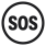 Ikona przedstawia czarny okrąg z białymi literami \'SOS\' w środku.