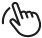 Ikona przedstawia czarny symbol dłoni z palcem wskazującym skierowanym w górę, na białym tle.