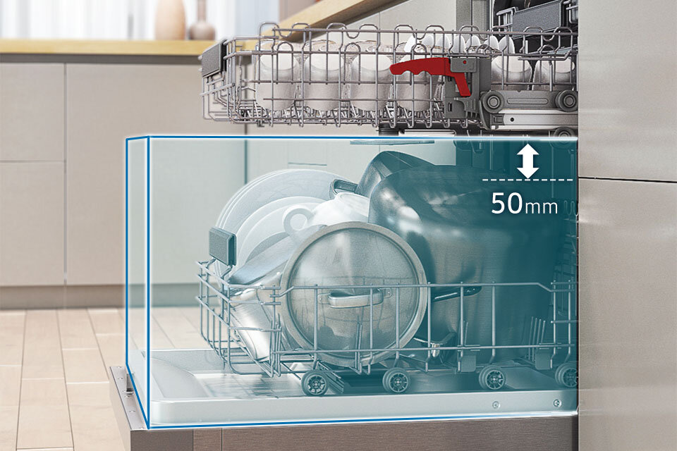Uzyskaj dodatkową przestrzeń w zmywarce