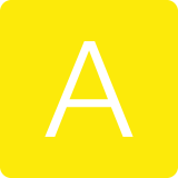 Kwadratowa ikona z dużą literą \'A\' na żółtym tle.