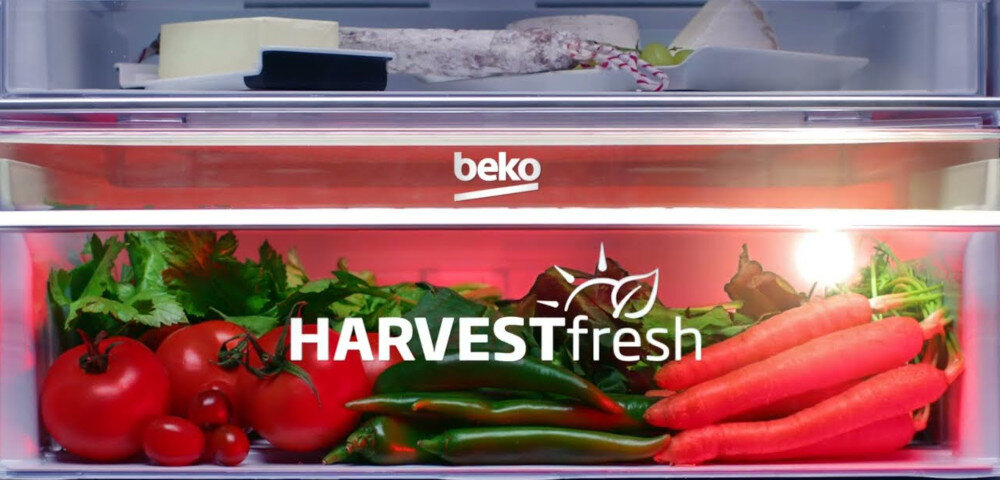 LODÓWKA BEKO B3RCNA344HXBR BEYOND świeżość cykl światła słonecznego kolory HarvestFresh szuflada