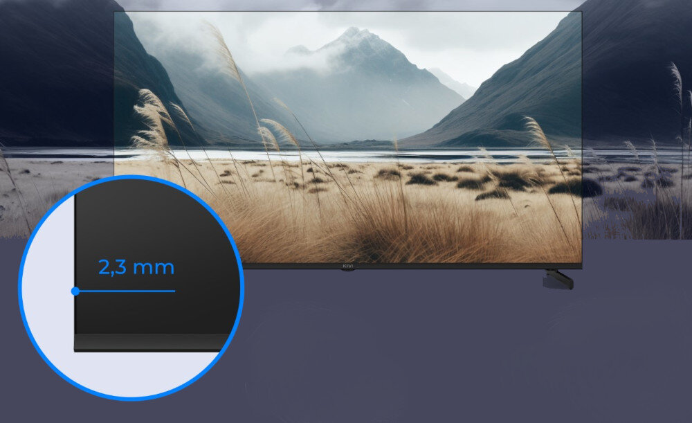 Telewizor KIVI 50U720QB - Elegancki bezramkowy design, Smukła forma