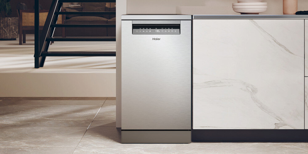 ZMYWARKA HAIER XF0C3TB0FX I-PRO SHINE SERIES 3, SLIM połowa załadunku mniejsze zapełnienie oszczędności