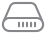 Ikona przedstawiająca dysk twardy w kolorze szarym, z prostokątnym kształtem i zaokrąglonymi rogami. Na środku znajduje się symbol przypominający rząd poziomych linii.