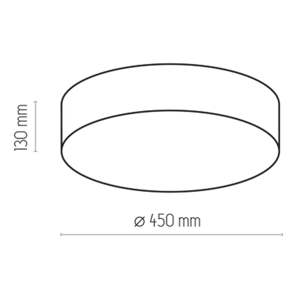 Schematyczny rysunek przedstawia okrągły plafon o wysokości 130 mm i średnicy 450 mm. Widoczne są wymiary: 130 mm i ø 450 mm.