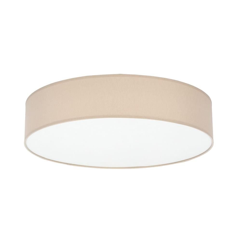 Na obrazie widoczny jest plafon sufitowy o okrągłym kształcie, z beżowym obramowaniem i białym spodem. Lampa ma prosty, klasyczny design.