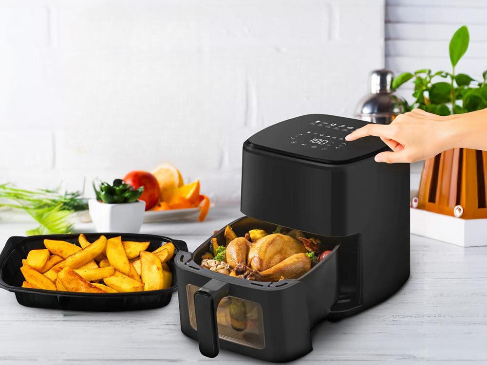 Air Fryer Frytkownica beztłuszczowa EXTRALINK Home SJ-500 pojemny kosz, gotowanie dla całej rodziny, wyjmowana konstrukcja, odporność na przywieranie