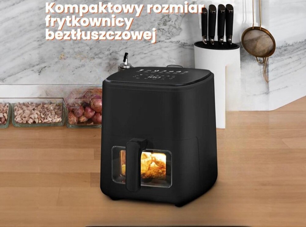 Air Fryer Frytkownica beztłuszczowa EXTRALINK Home SJ-500 zabezpieczenie przed przegrzaniem, chłodna obudowa, antypoślizgowe nóżki, bezpieczne użytkowanie