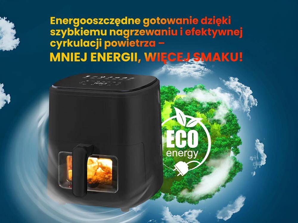 Air Fryer Frytkownica beztłuszczowa EXTRALINK Home SJ-500 szybkie nagrzewanie, równomierne rozprowadzanie ciepła, krótszy czas pieczenia, mniejsze zużycie energii