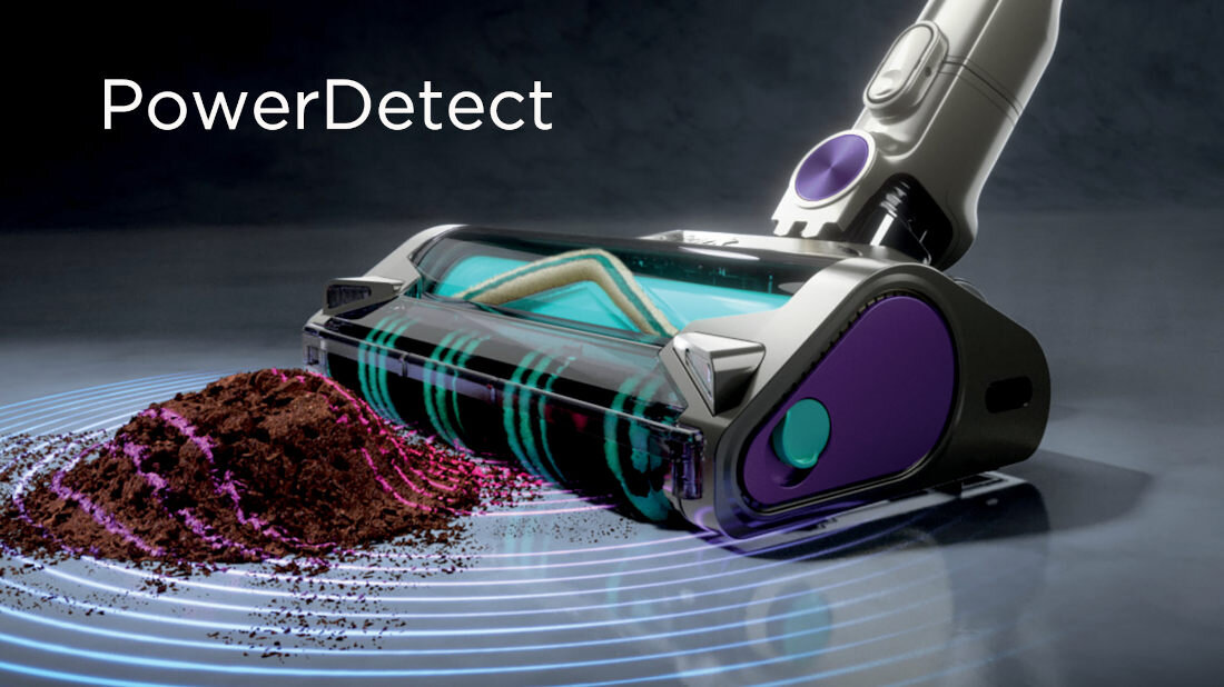 Odkurzacz SHARK PowerDetect IP3251EUT technologia PowerDetect optymalne rezultaty czyszczenia dostosowanie moc rodzaj powierzchnia system wykrywania zabrudzeń