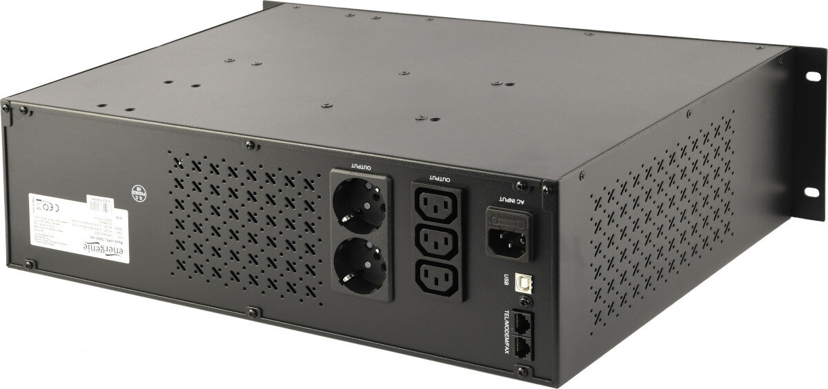 Zasilacz UPS ENERGENIE UPS-RACK-1500 przeznaczenie działanie cechy gniazda porty