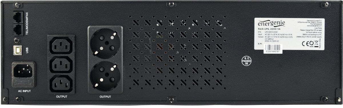 Zasilacz UPS ENERGENIE UPS-RACK-1500 zabezpieczenia funkcje ochrona bezpieczeństwo