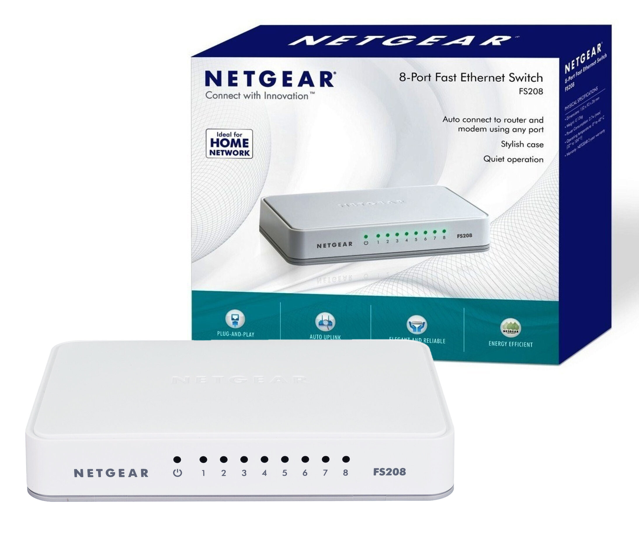 Switch NETGEAR Soho FS208 - Ekonomia dopracowane urządzenie
