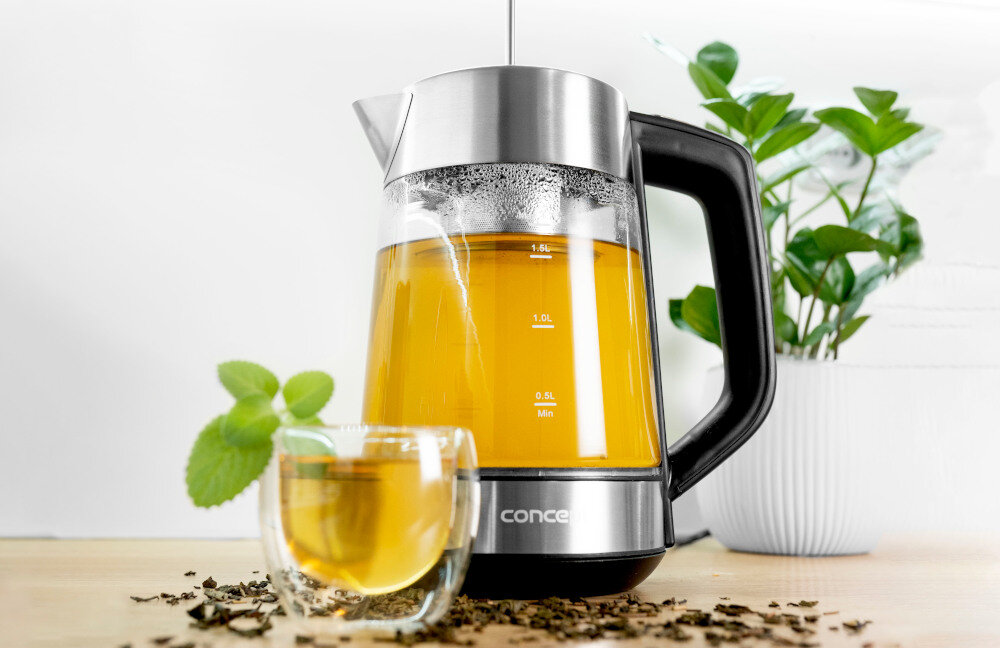 Czajnik CONCEPT RK4190 wysoka jakosc jakosc wykonania nowoczesne wzornistwo STRIX schowek do przechowywania kabla