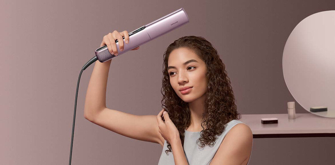 Prostownica DREAME Aero Straight Pro 160 stopni zdjęcie lifestyle Technologia Air-Enhanced Straightening precyzyjny strumień powietrza Podwójny przepływ powietrza już za jednym pociągnięciem