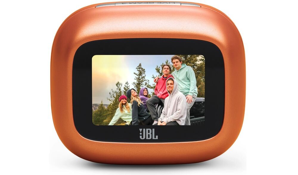 Słuchawki dokanałowe JBL Live Beam 4 ANC Personi-Fi 3.0 personalizacja brzmienia, etui na białym tle