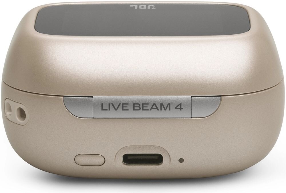 Słuchawki dokanałowe JBL Live Beam 4 ANC aplikacja JBL Headphones gesty personalizacja, etui na białym tle