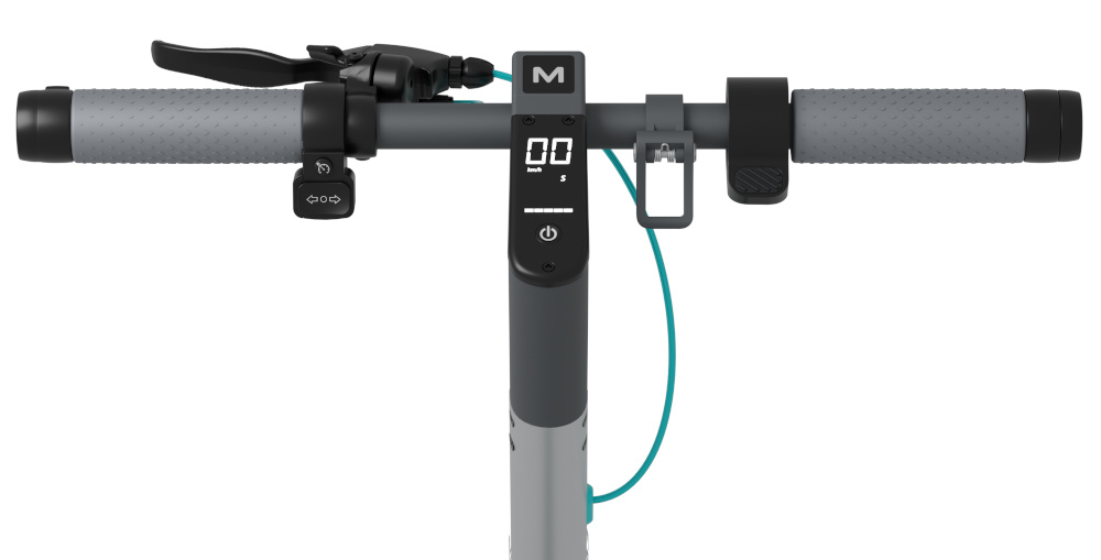 Hulajnoga elektryczna MOTUS Scooty 10 Gen 6 65km 350W 10 cali Szary park drzewa dróżka kobieta opiera się jedną stopą o deck hulajnogi wytrzymała konstrukcja z wysokiej jakości aluminium waga 17,5 kg dla osób o maksymalnej wadze do 120 kg spory deck szerokość 17 cm komfortowa i stabilna jazda antypoślizgowa powłoka