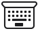 Ikona przedstawia czarny symbol klawiatury na białym tle.