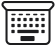 Czarna ikona przedstawiająca klawiaturę z prostokątnymi klawiszami i zaokrąglonymi rogami.