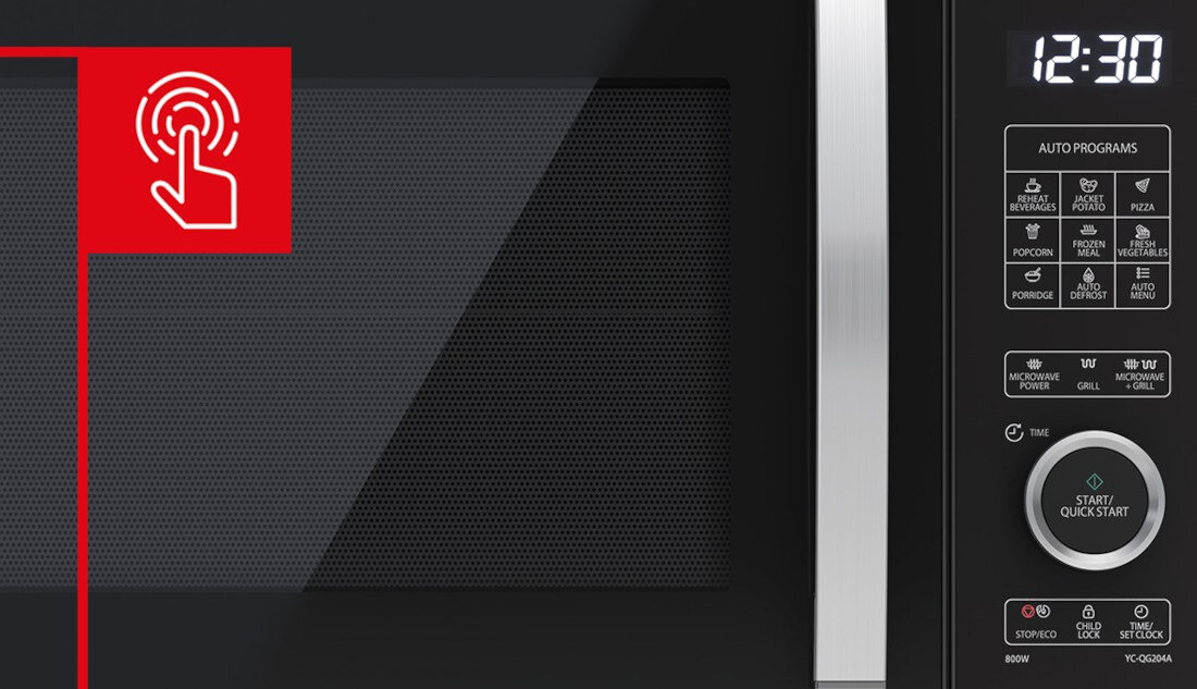 Kuchenka mikrofalowa SHARP YC-QG204AE-B wygoda funkcjonalnosc kompaktowe wymiary
