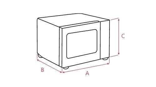 Rysunek techniczny urządzenia marki Amica z wymiarami