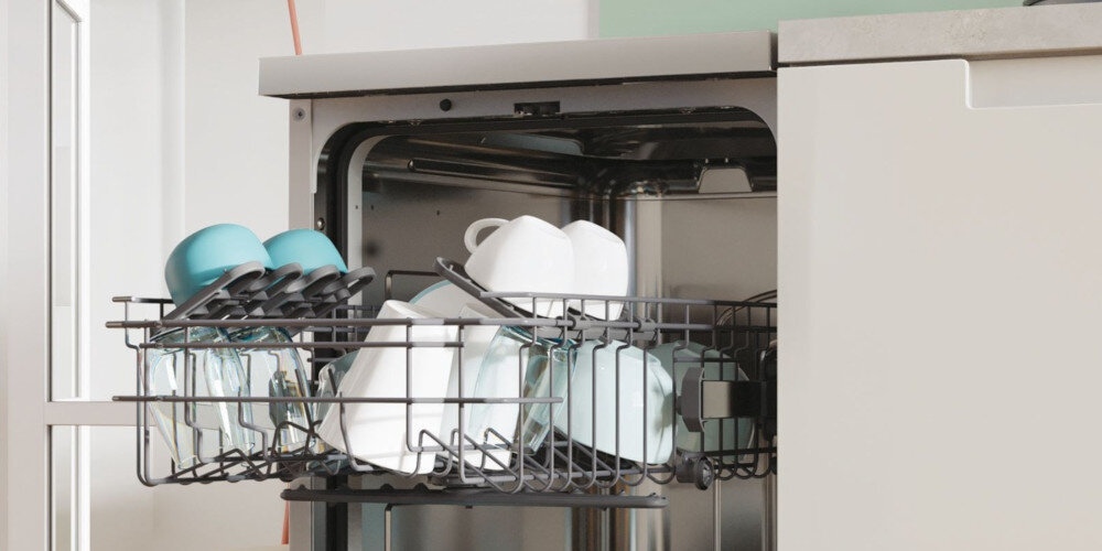 ZMYWARKA CANDY CF1C7SB1FX RAPIDO SLIM Podnoszony górny kosz regulowany kosz dostosowanie wysokości większe naczynia wygodne rozwiązanie