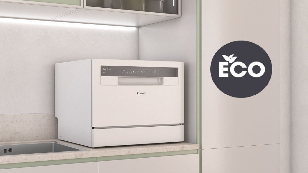 Zmywarka CANDY CP 6E51LW program eco mycie ekologiczne mniejsze zużycie wody oszczędności