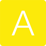 Żółta ikona z dużą, białą literą \'A\' na środku.