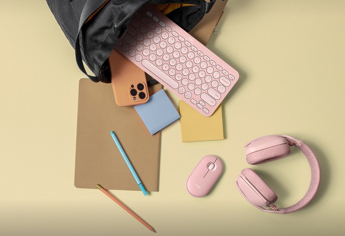 Klawiatura LOGITECH Pebble Keys 2 K380s Biały Elegancka wygodna Minimalistyczny design płynna braca zasilanie bateryjne