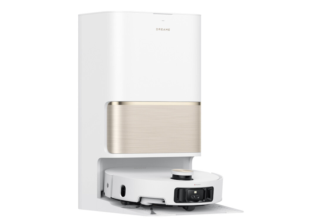 Robot sprzątający DREAME L50 Pro Ultra Wygodna stacja dokująca All-in-One PowerDock komfort użytkowania czas pracy Stacja automatycznie opróżnia pojemnik kurz czyści i suszy mopy woda detergent