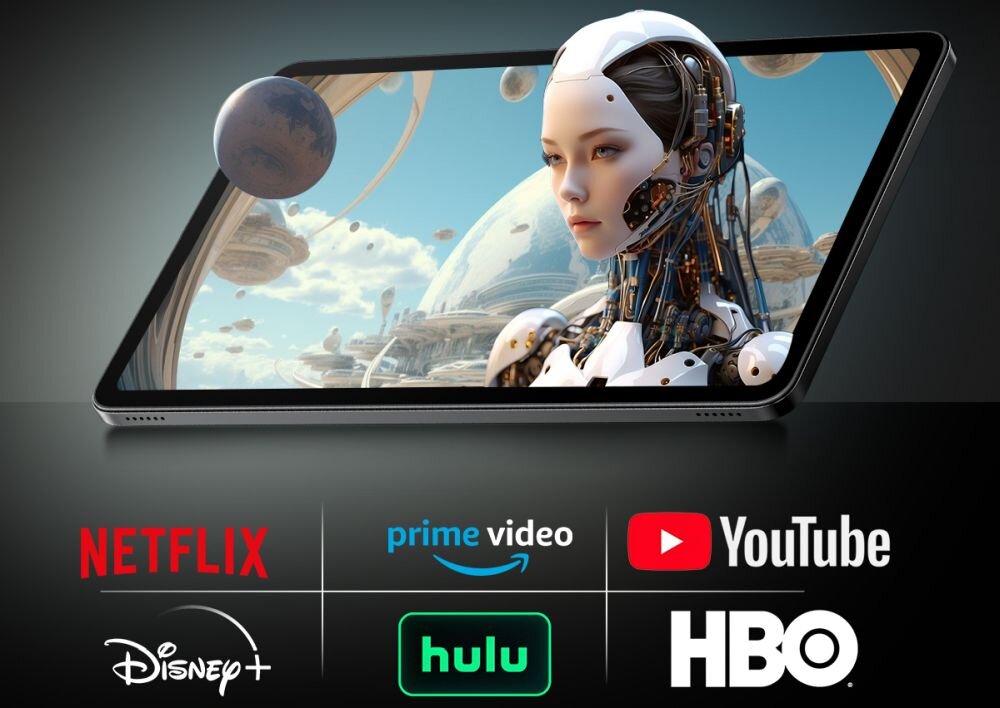 Blackview MEGA 2 ekran 12 cali IPS 2K Widevine L1 oglądanie filmów komfort oczu