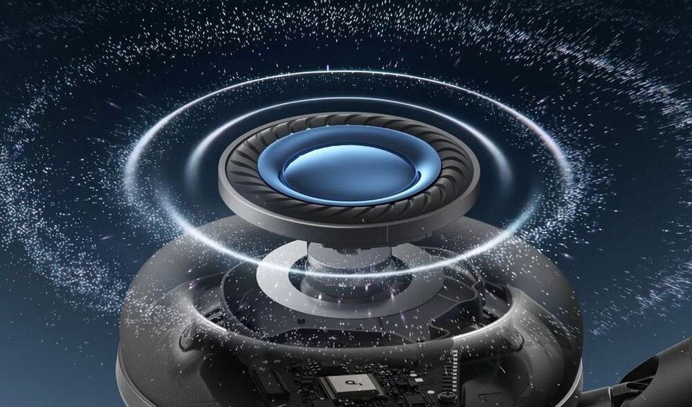 Słuchawki nauszne SOUNDCORE Space 2 ANC przetworniki 40 mm podwójna membrana czysty dźwięk, przekrój membrany